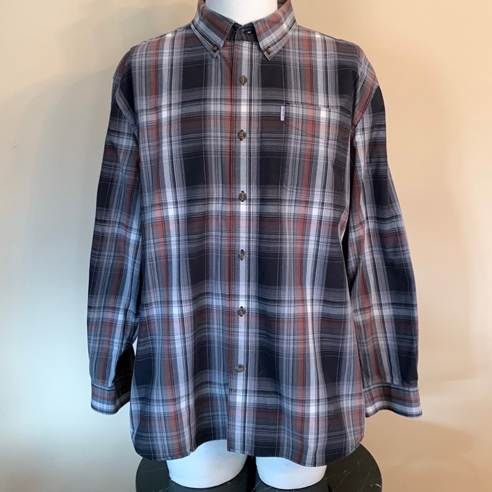 Carhartt Mens 2XL Plaid button long sleeve shirt.